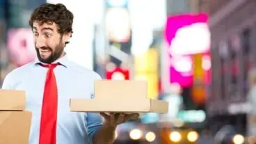 crazy businessman. Expression surprised