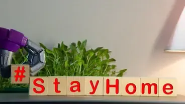 Stay at home stay safe message on wooden dices Coronavirus COVID19 outbreak advice